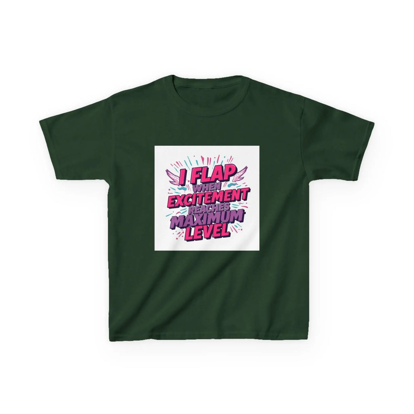 "I Flap When The Excitement Reaches Maximum Level" - Kids Autism Awareness T-Shirt Printify