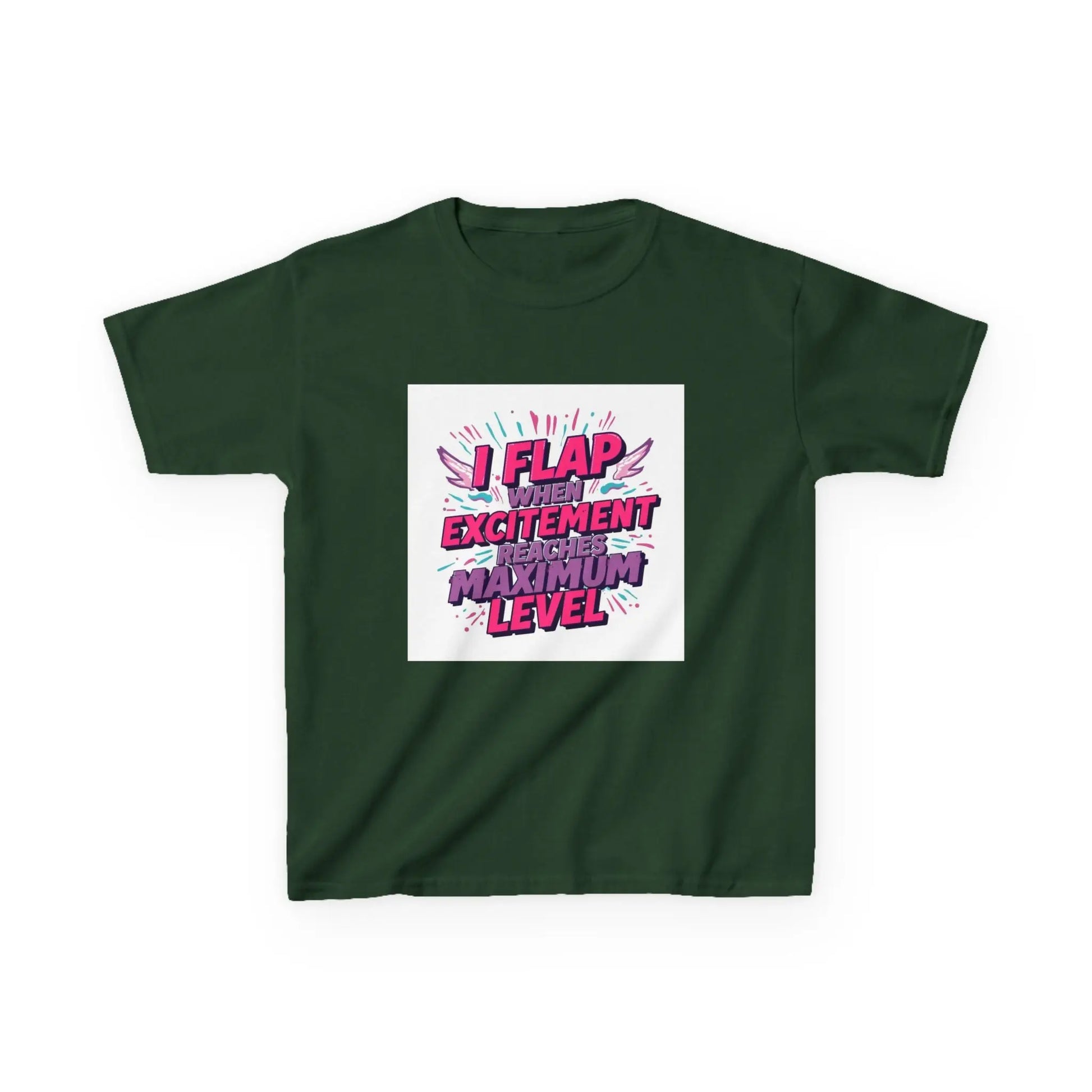 "I Flap When The Excitement Reaches Maximum Level" - Kids Autism Awareness T-Shirt Printify