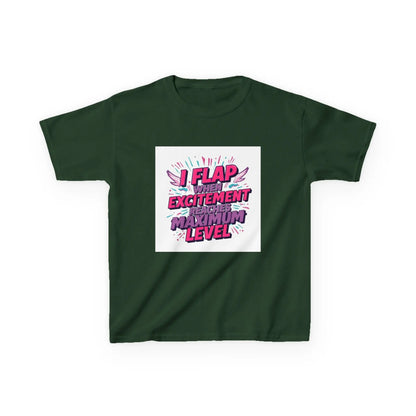 "I Flap When The Excitement Reaches Maximum Level" - Kids Autism Awareness T-Shirt Printify