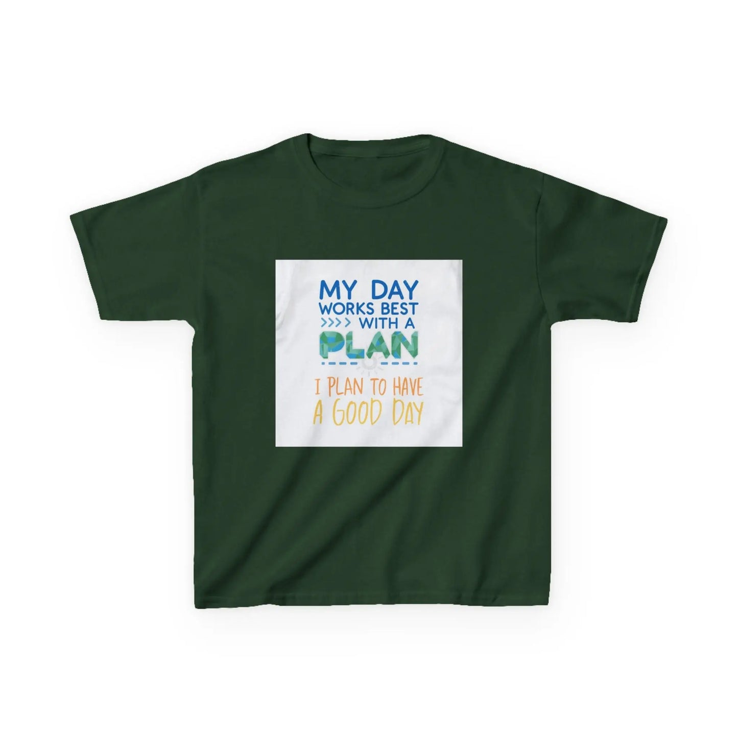 “My Day Works Best With a Plan” - Kids Autism Awareness T-Shirt Printify