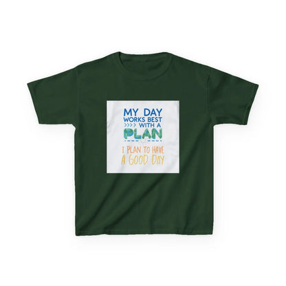 “My Day Works Best With a Plan” - Kids Autism Awareness T-Shirt Printify