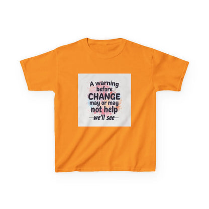 "A warning before CHANGE may or may not help — we'll see" - Kids Autism Awareness T-Shirt Printify