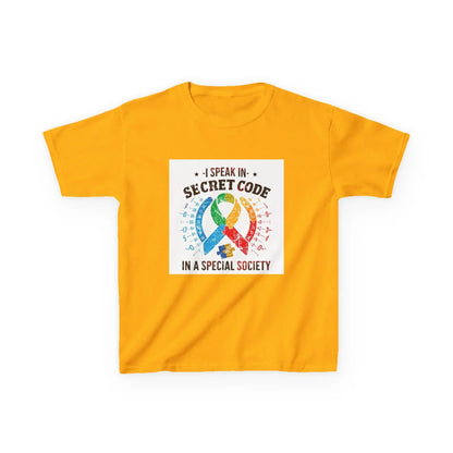 "I Speak in Secret Code in a Special Society" - Kids Autism Awareness T-Shirt Printify
