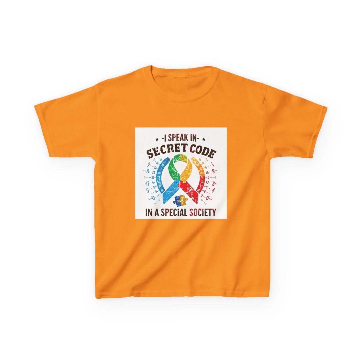 "I Speak in Secret Code in a Special Society" - Kids Autism Awareness T-Shirt Printify