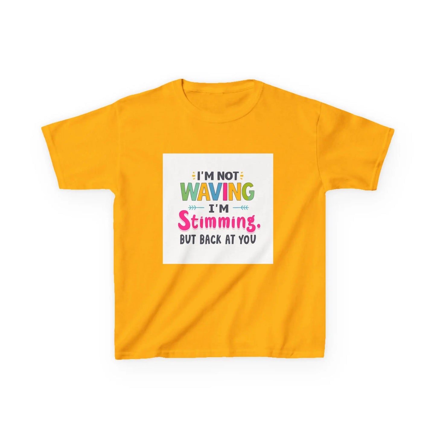 "I’m Not Waving I’m Stimming" - Kids Autism Awareness T-Shirt Printify