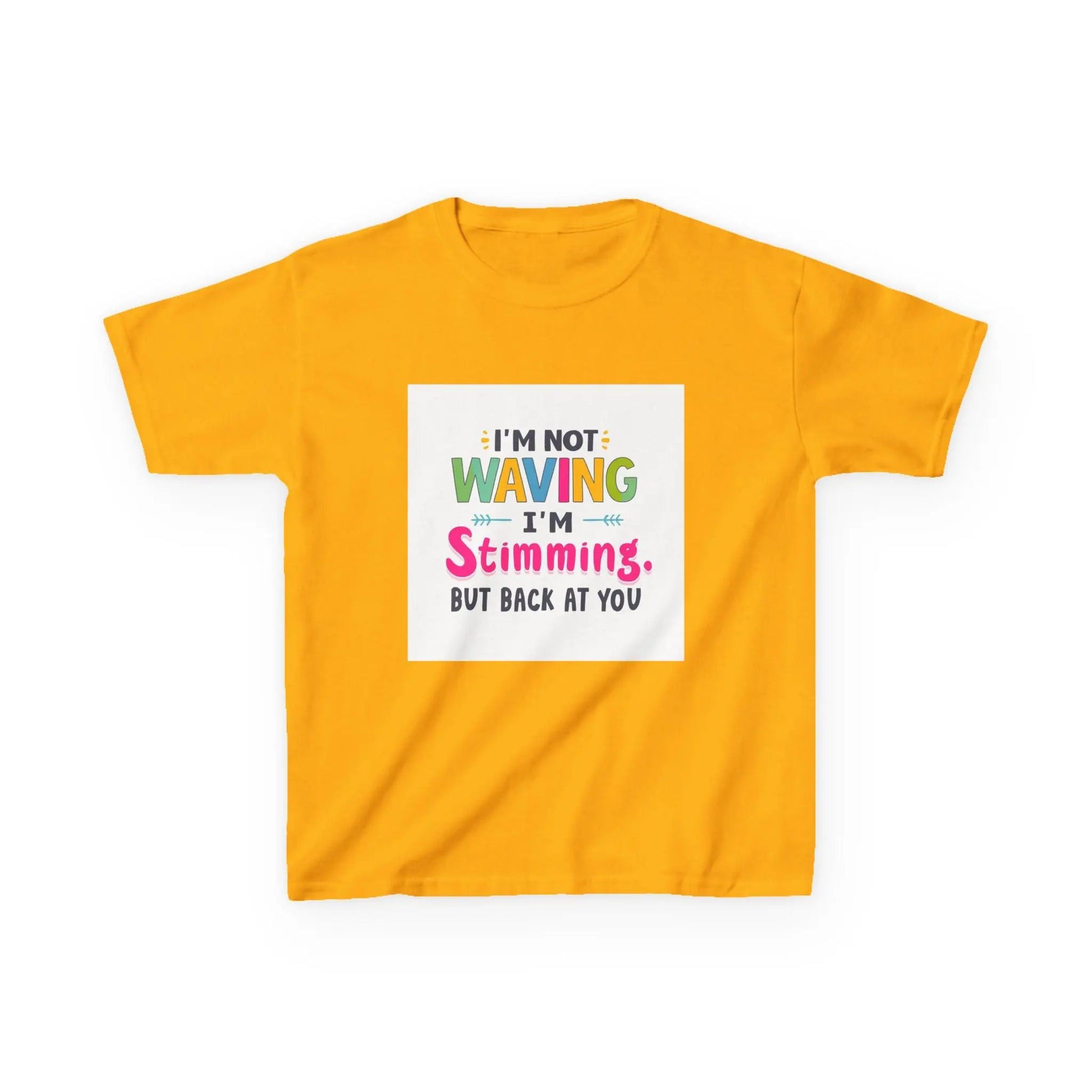 "I’m Not Waving I’m Stimming" - Kids Autism Awareness T-Shirt Printify