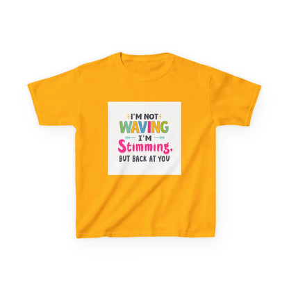 "I’m Not Waving I’m Stimming" - Kids Autism Awareness T-Shirt Printify