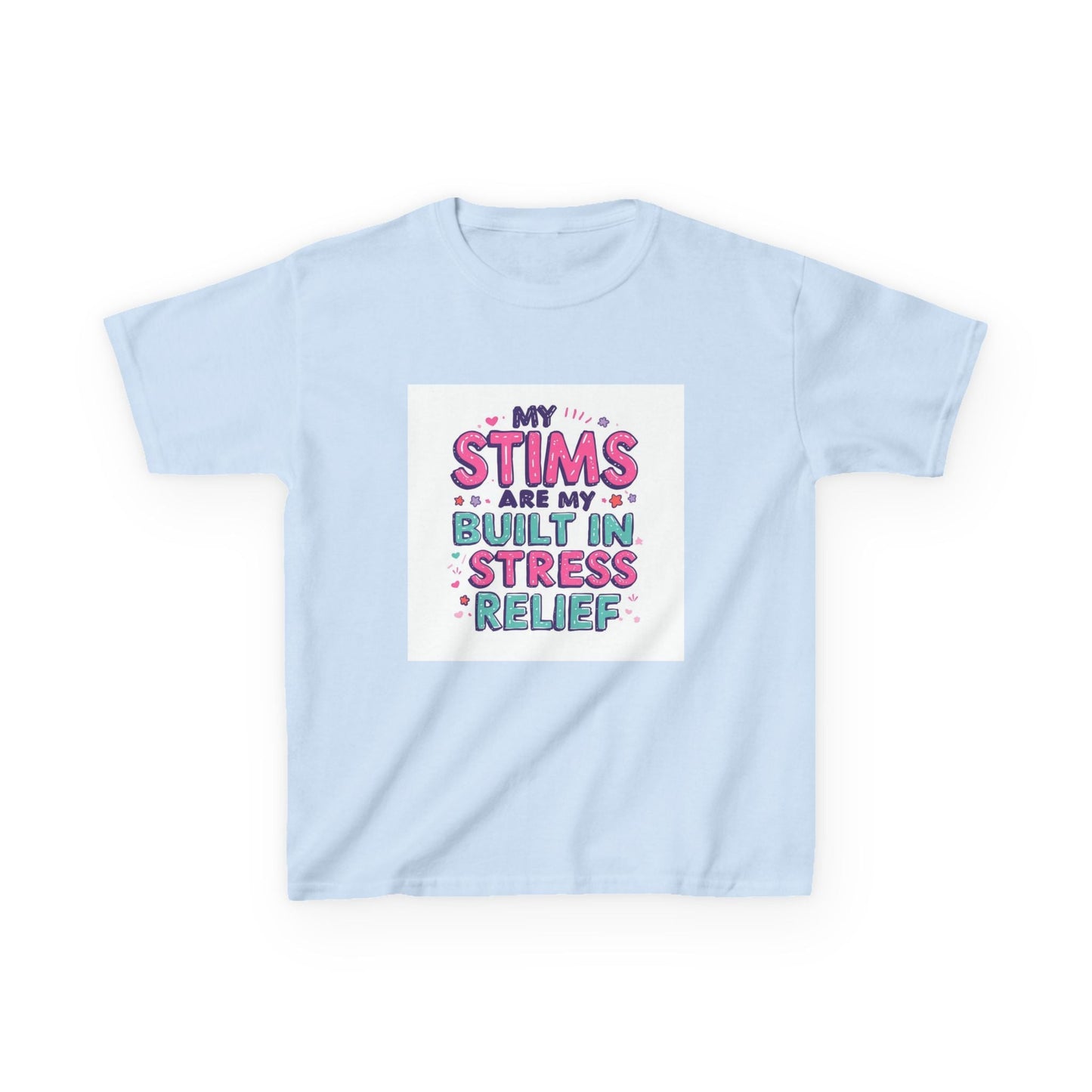 "My Stims Are My Built-In Stress Relief" - Kids Autism Awareness T-Shirt Printify