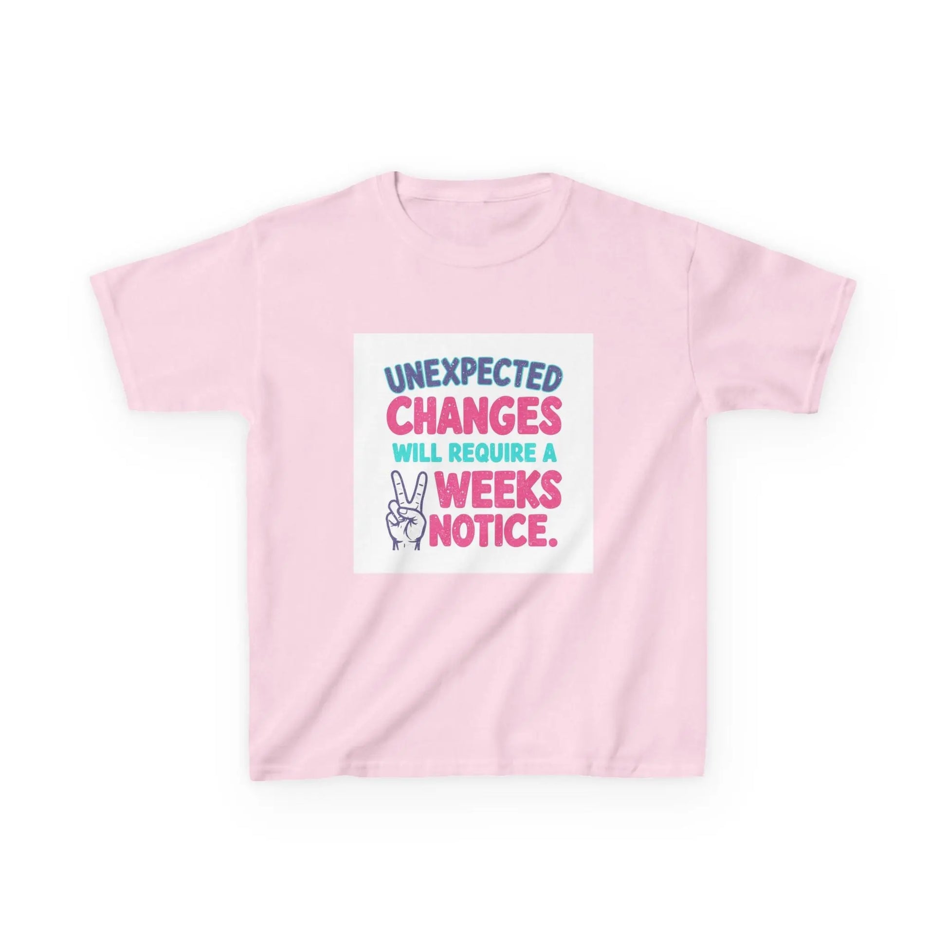 "Unexpected Changes Will Require 2 Weeks Notice" - Kids Autism Awareness T-Shirt Printify