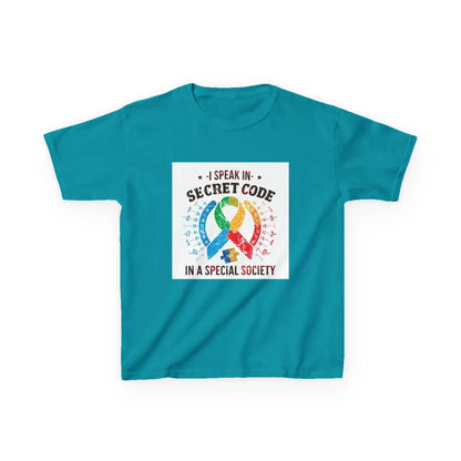 "I Speak in Secret Code in a Special Society" - Kids Autism Awareness T-Shirt Printify