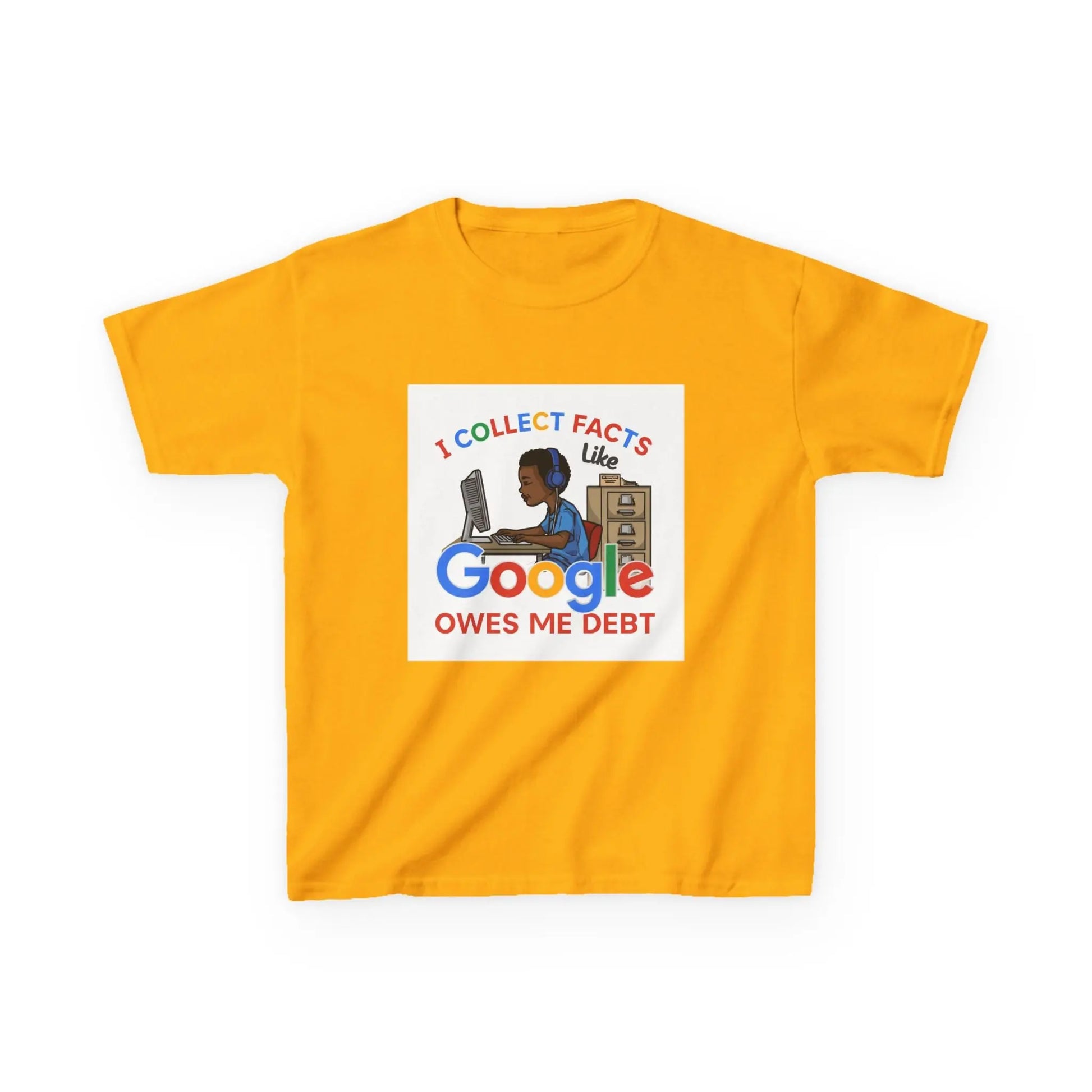 "I Collect Facts Like Google Owes Me Debt" - Kids Autism Awareness T-Shirt Printify