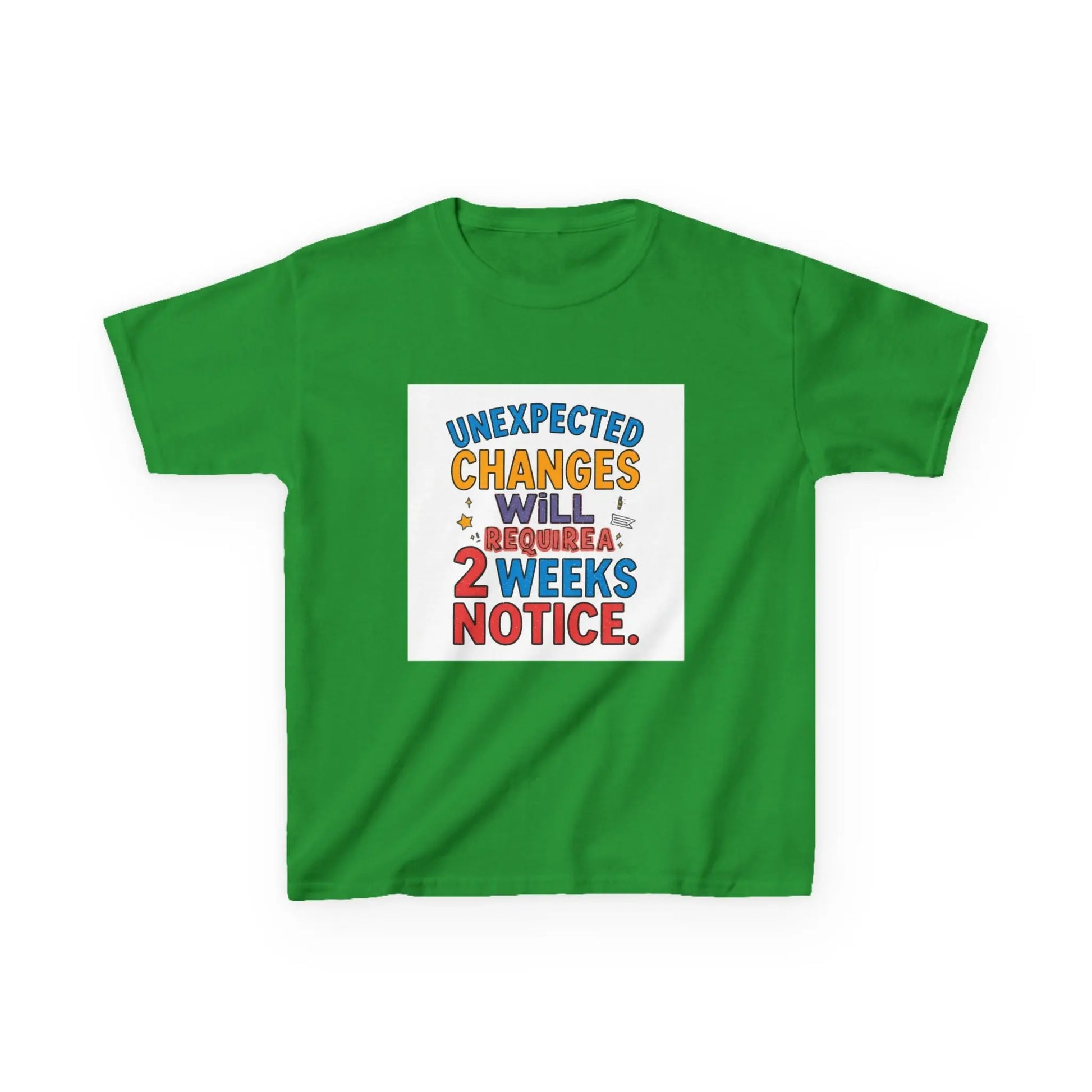 "Unexpected Changes Will Require 2 Weeks Notice" - Kids Autism Awareness T-Shirt Printify