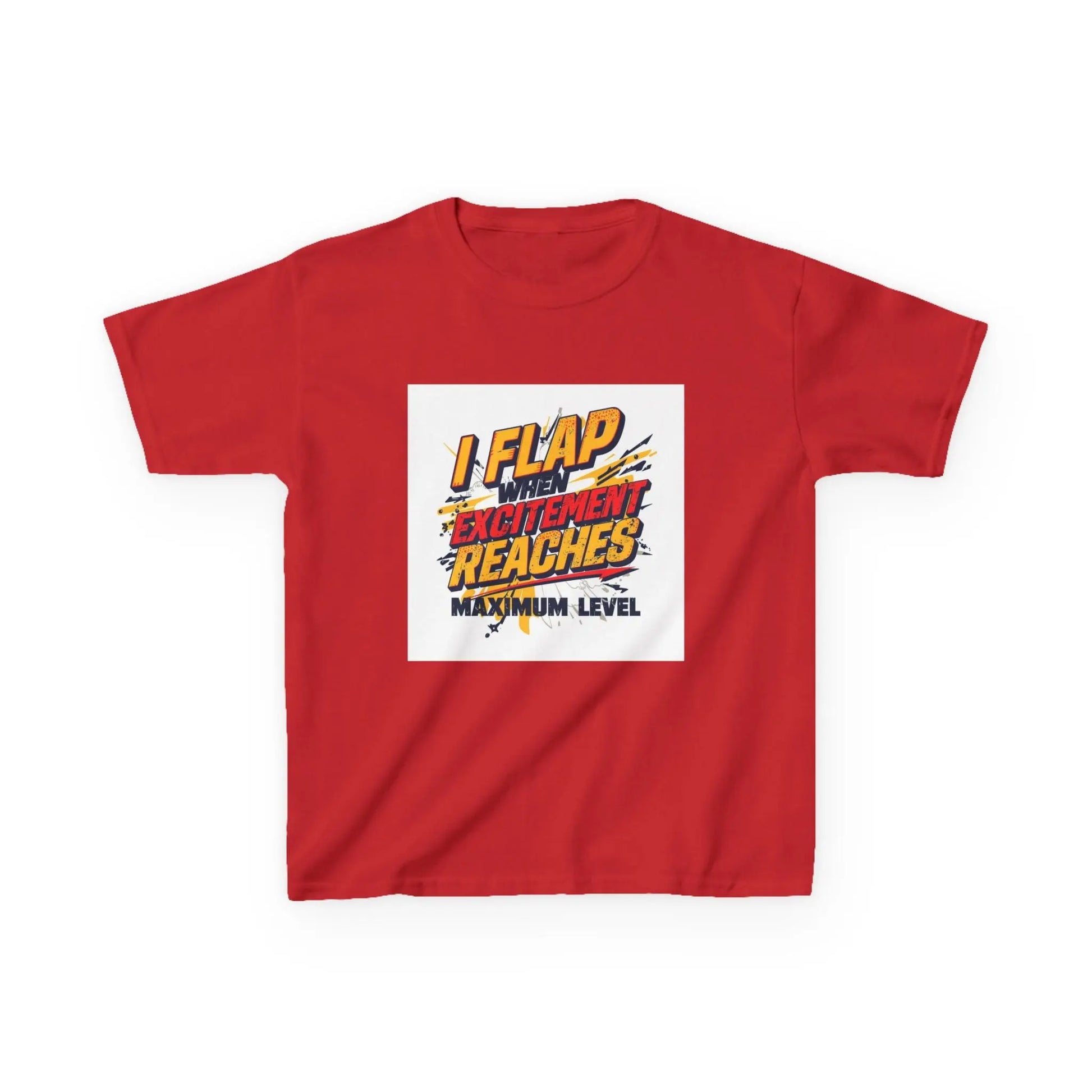 "I Flap Excitement Reaches Maximum Level" - Kids Autism Awareness T-Shirt Printify