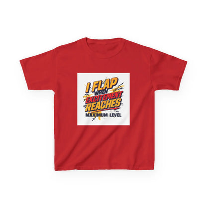 "I Flap Excitement Reaches Maximum Level" - Kids Autism Awareness T-Shirt Printify