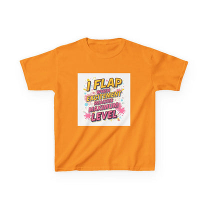 "I Flap When Excitement Reaches Maximum Level" - Kids Autism Awareness T-Shirt Printify