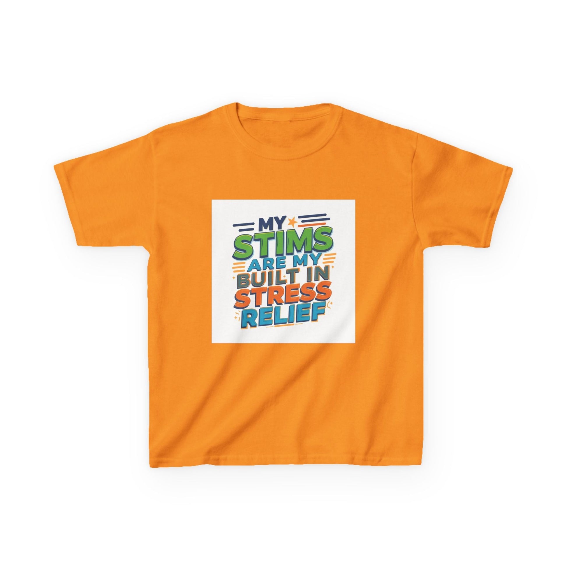 "My Stims Are My Built-In Stress Relief" - Kids Autism Awareness T-Shirt Printify