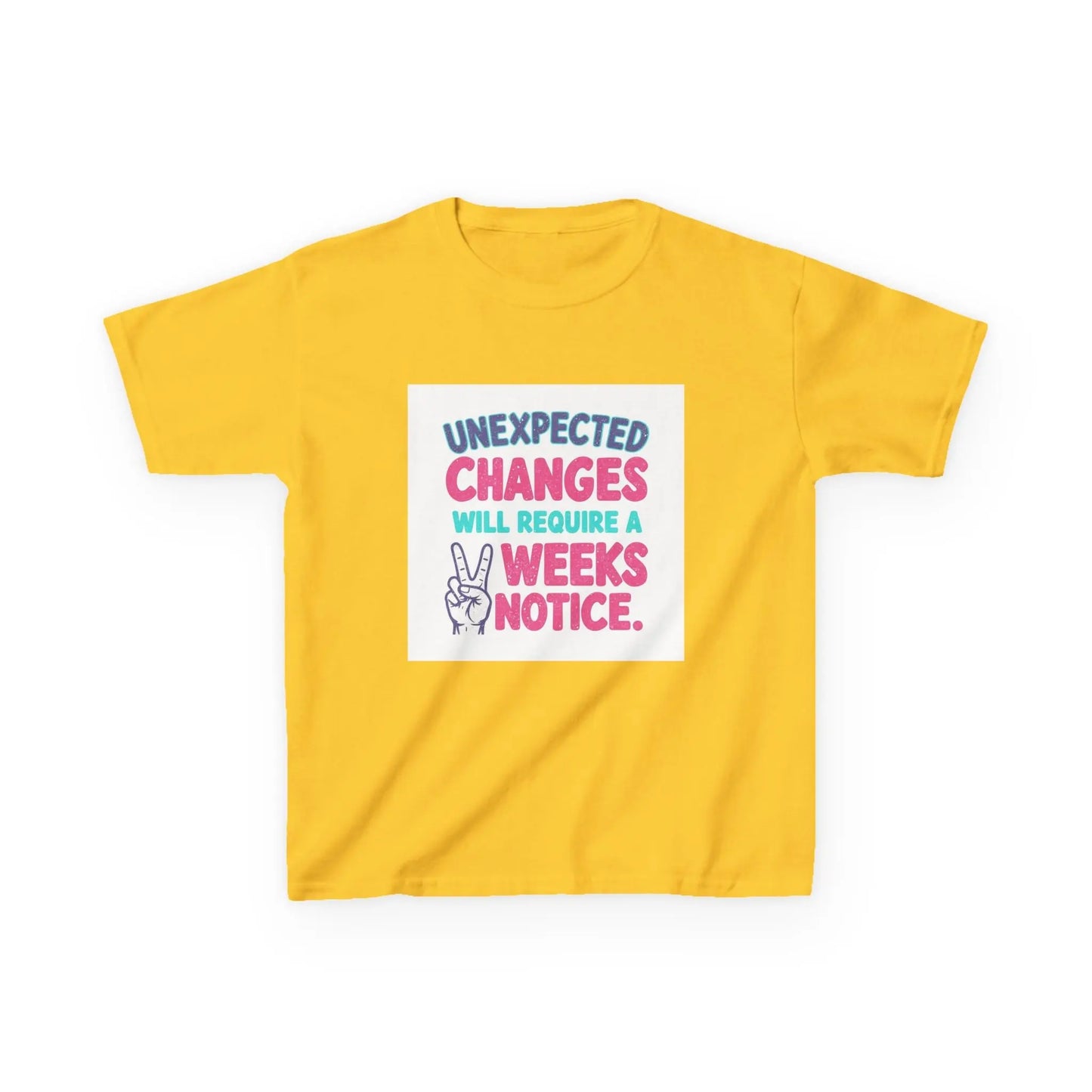 "Unexpected Changes Will Require 2 Weeks Notice" - Kids Autism Awareness T-Shirt Printify