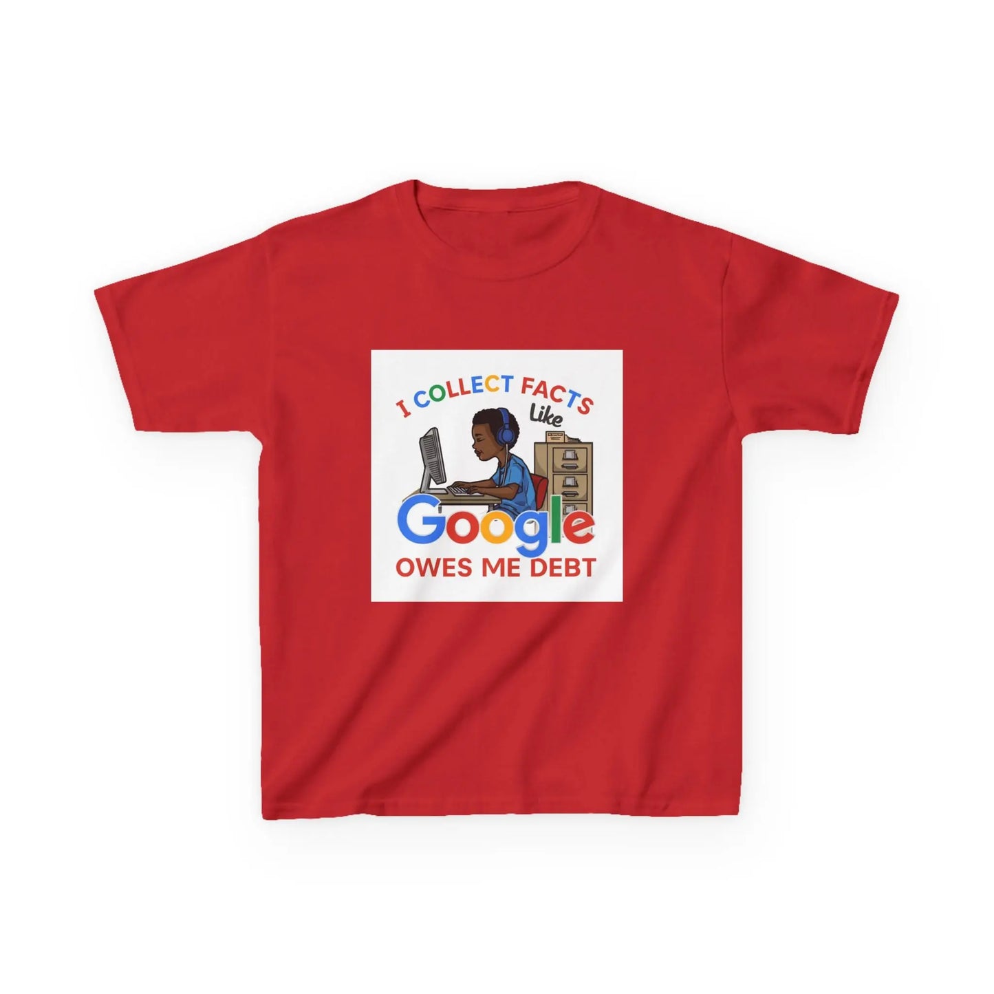 "I Collect Facts Like Google Owes Me Debt" - Kids Autism Awareness T-Shirt Printify