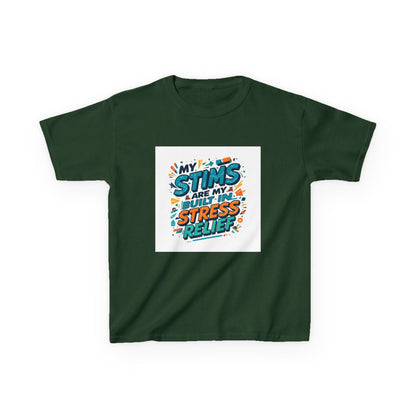 “My Stims Are My Superpower: Stress Relief” - Kids Autism Awareness T-Shirt Printify