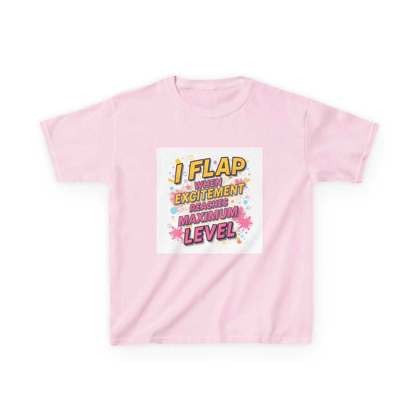 "I Flap When Excitement Reaches Maximum Level" - Kids Autism Awareness T-Shirt Printify