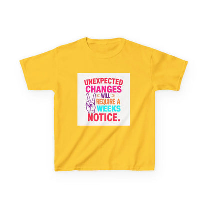 “Unexpected Changes Will Require A 2 Weeks Notice” - Kids Autism Awareness T-Shirt Printify