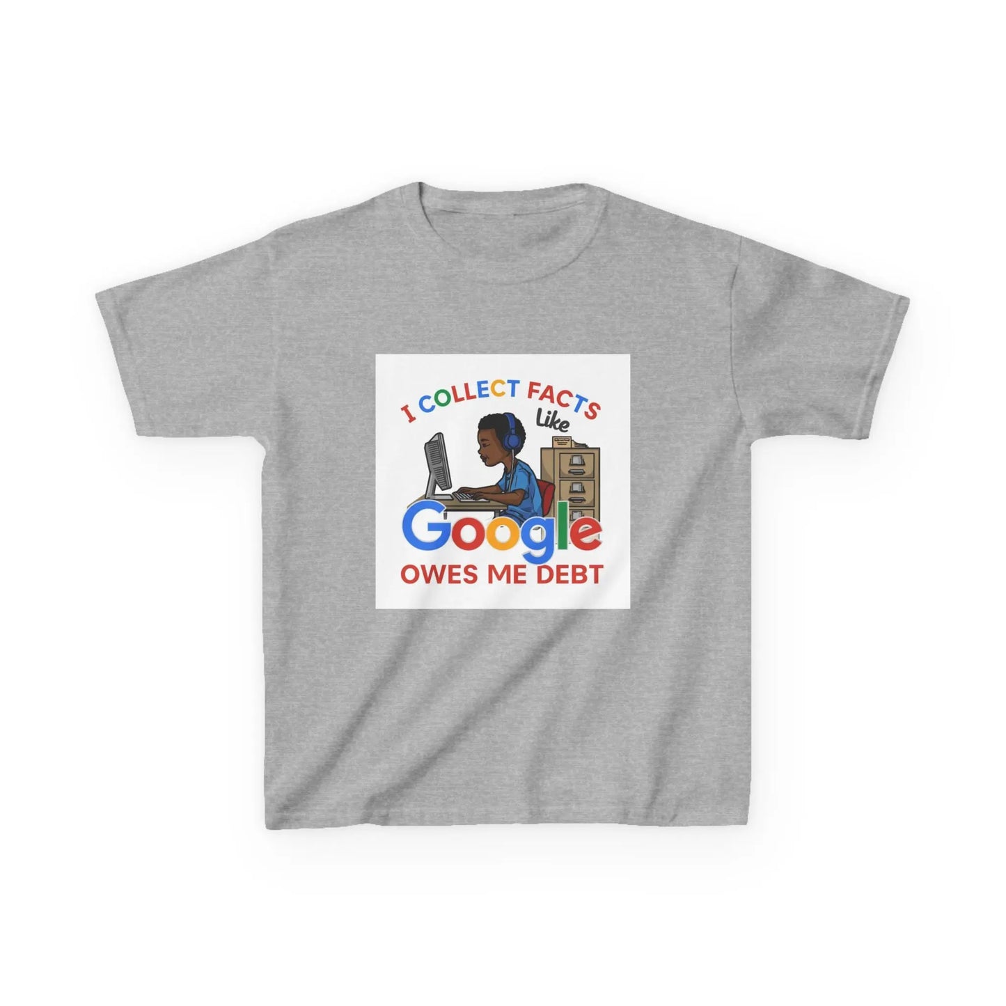"I Collect Facts Like Google Owes Me Debt" - Kids Autism Awareness T-Shirt Printify