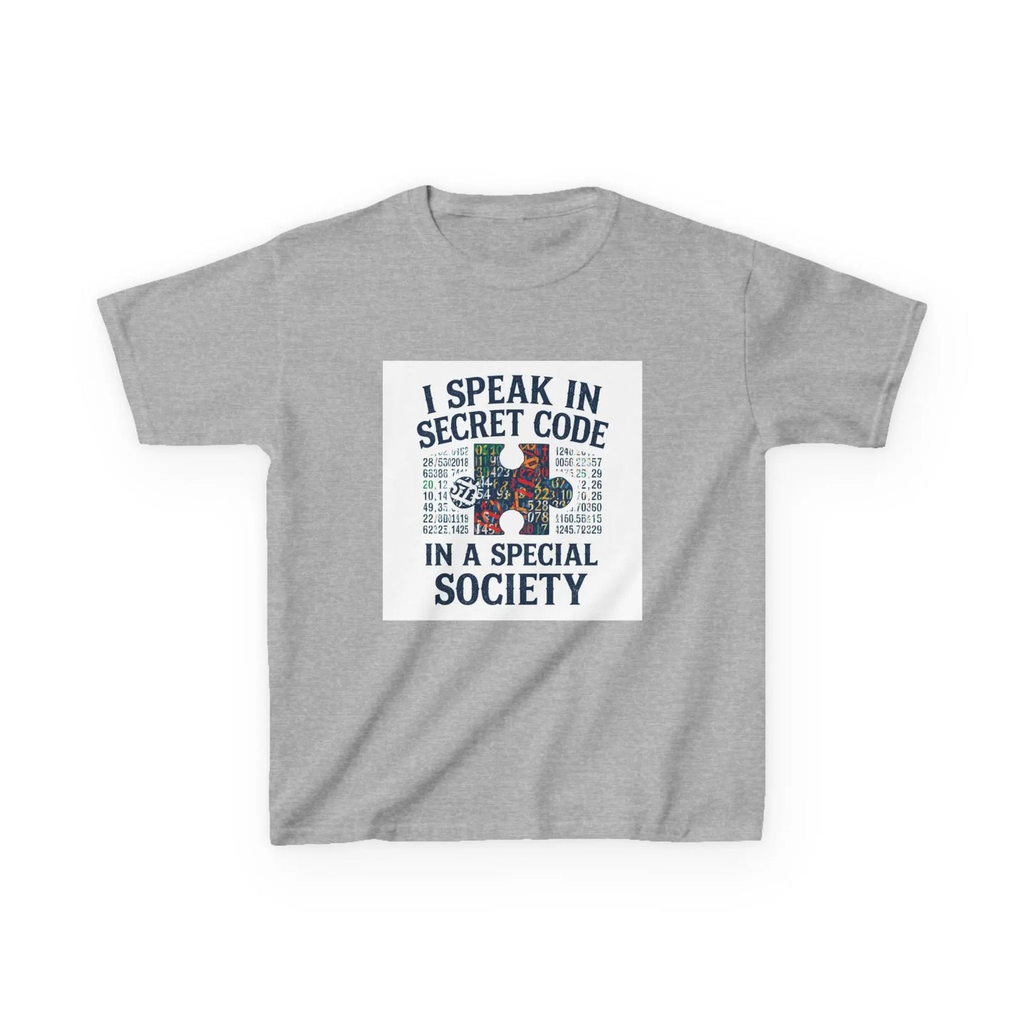 "I Speak in Secret Code in a Special Society" - Kids Autism Awareness T-Shirt Printify
