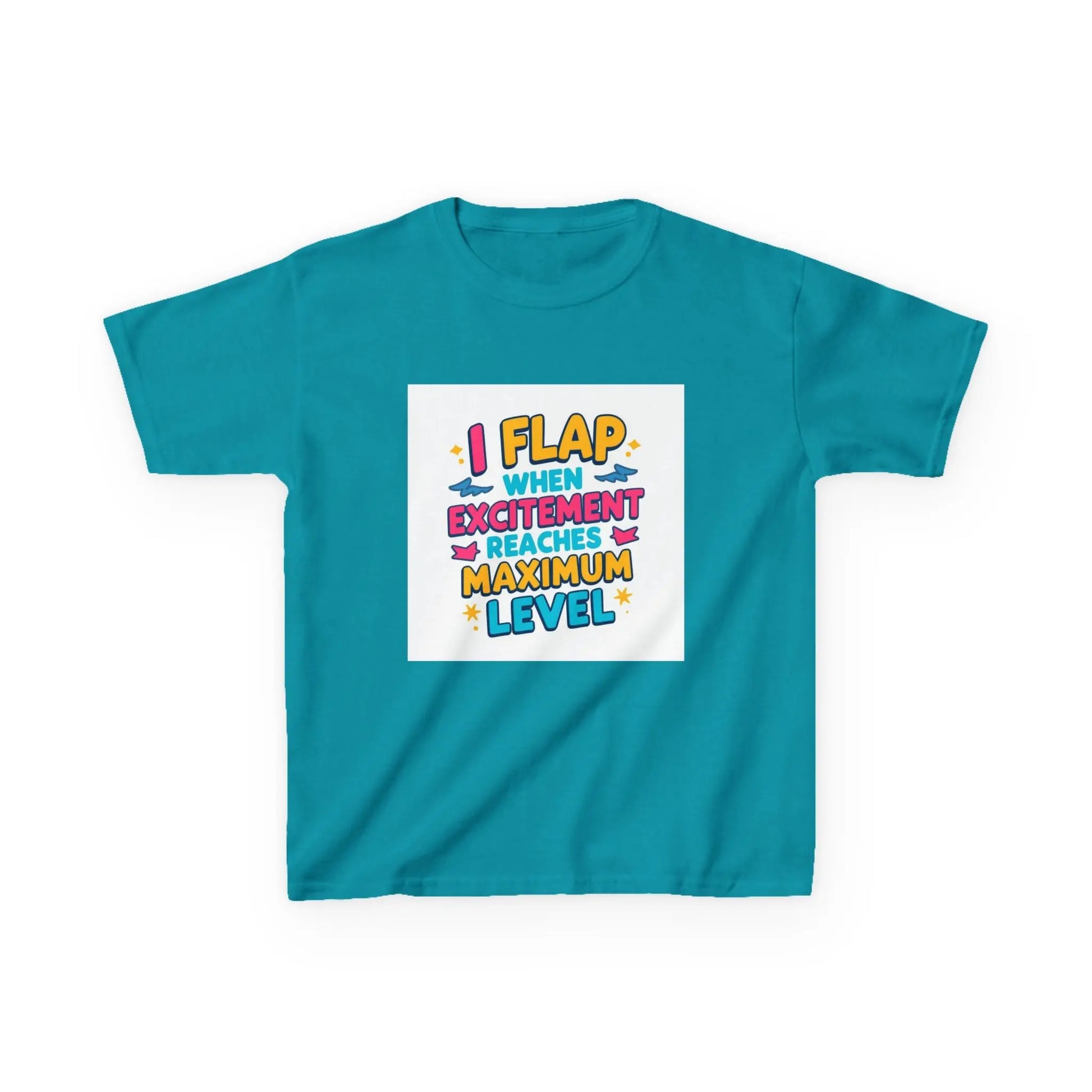 "I Flap When Excitement Reaches Maximum Level" - Kids Autism Awareness T-Shirt Printify