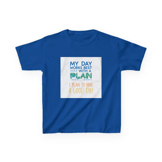 “My Day Works Best With a Plan” - Kids Autism Awareness T-Shirt Printify