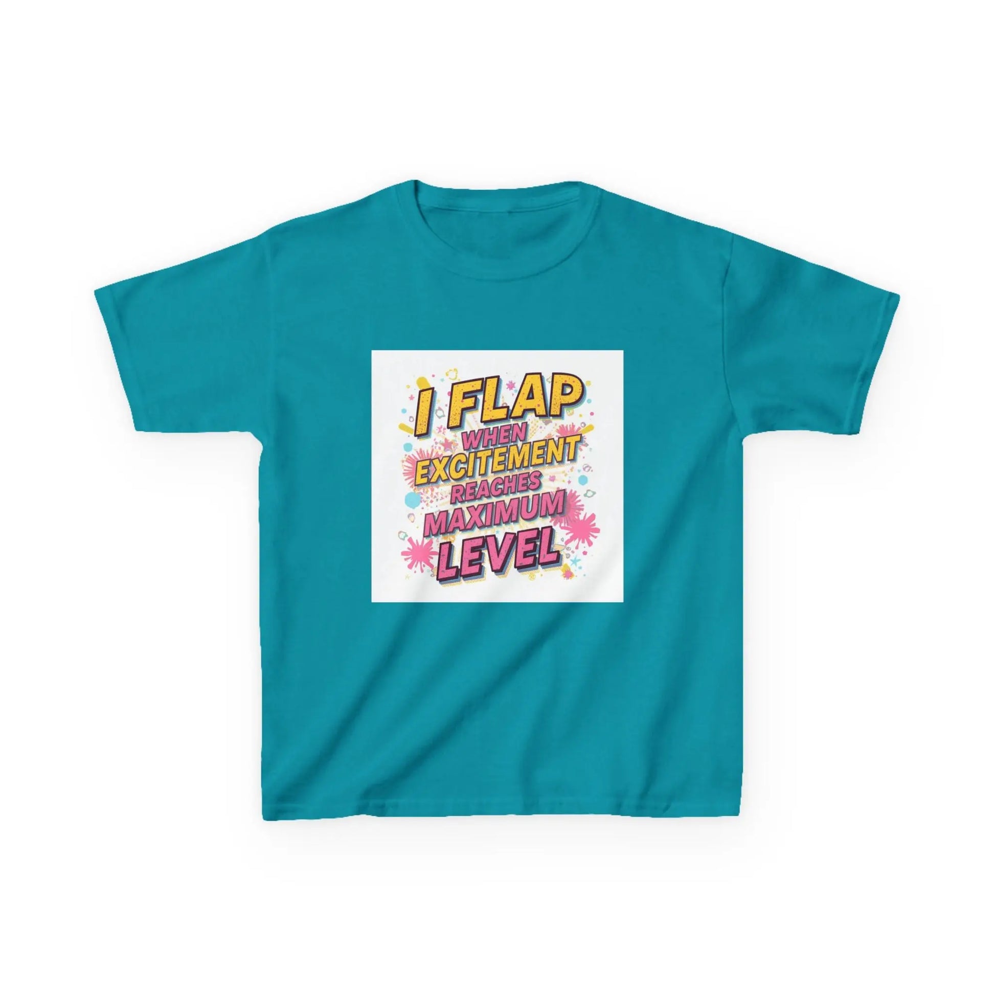 "I Flap When Excitement Reaches Maximum Level" - Kids Autism Awareness T-Shirt Printify