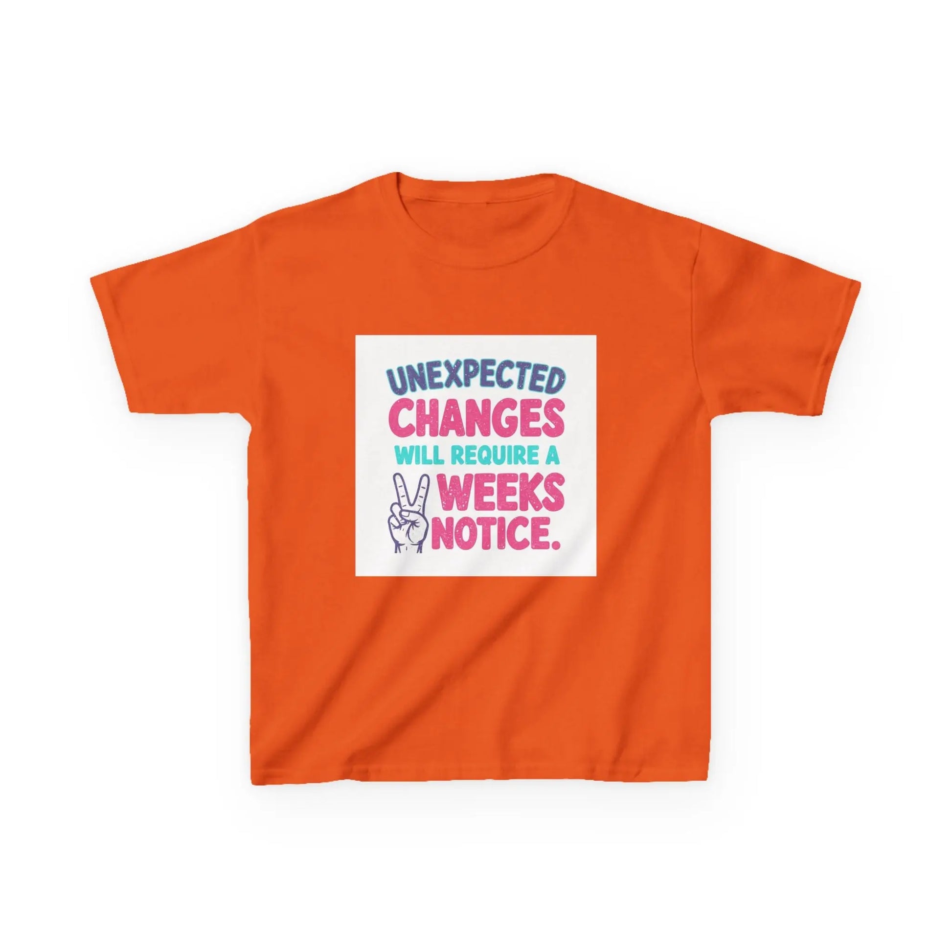 "Unexpected Changes Will Require 2 Weeks Notice" - Kids Autism Awareness T-Shirt Printify