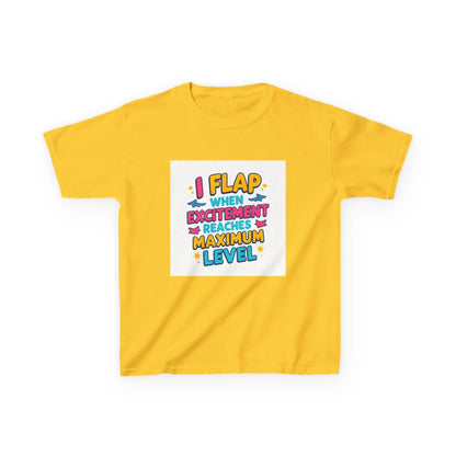"I Flap When Excitement Reaches Maximum Level" - Kids Autism Awareness T-Shirt Printify