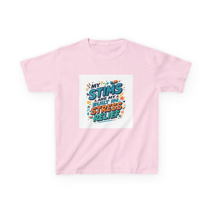 “My Stims Are My Superpower: Stress Relief” - Kids Autism Awareness T-Shirt Printify
