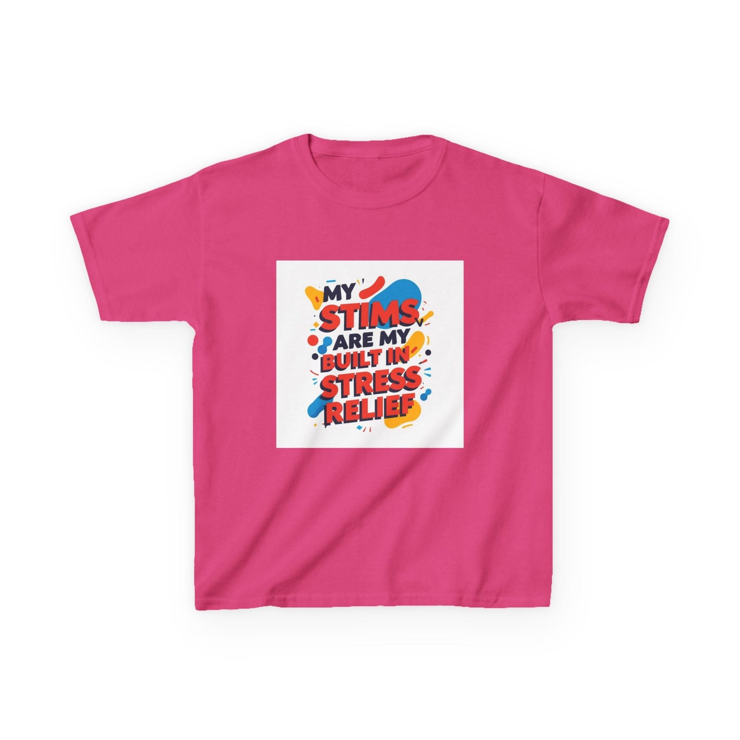 "My Stims Are My Built-in Stress Relief"- Kids Autism Awareness T-Shirt Printify