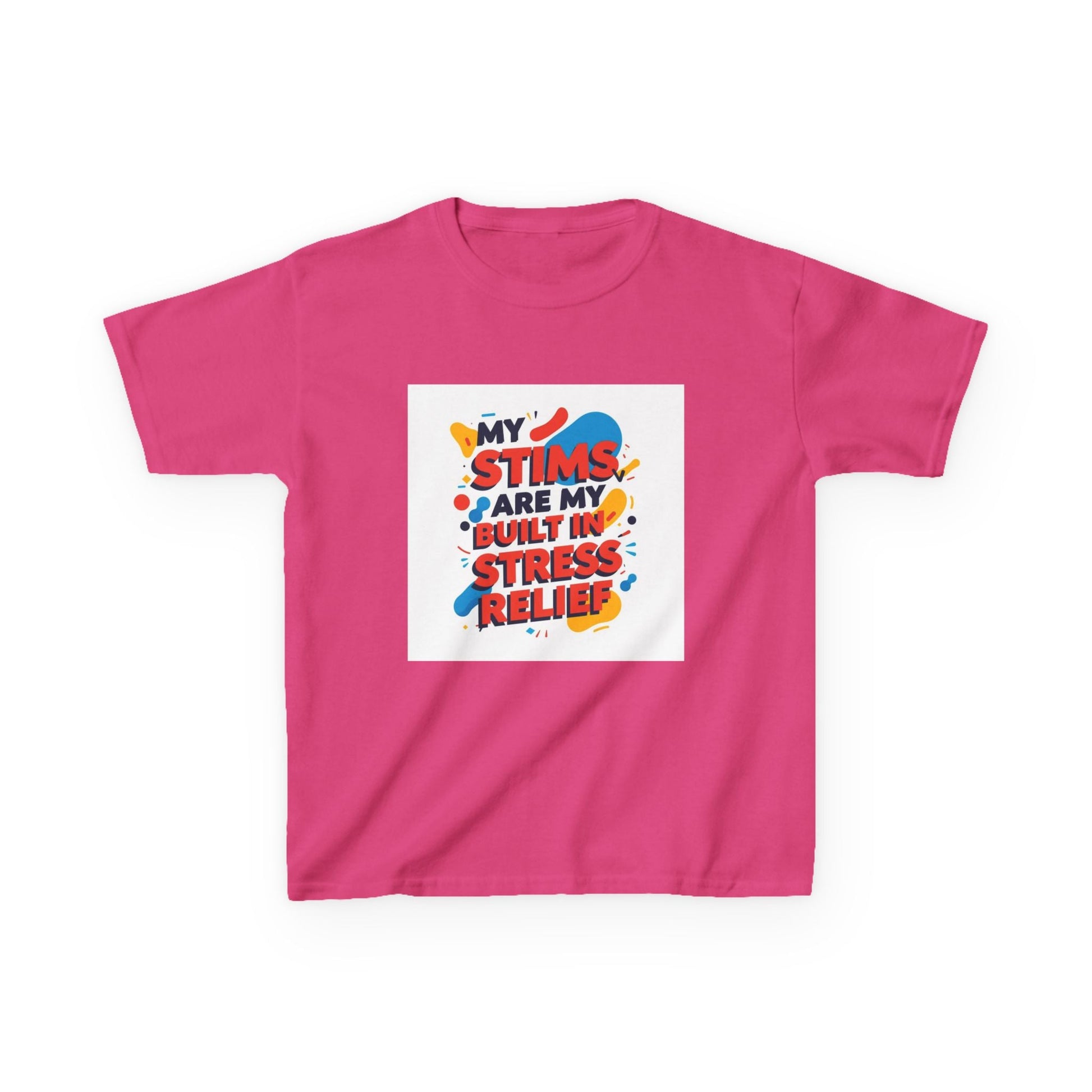 "My Stims Are My Built-in Stress Relief"- Kids Autism Awareness T-Shirt Printify