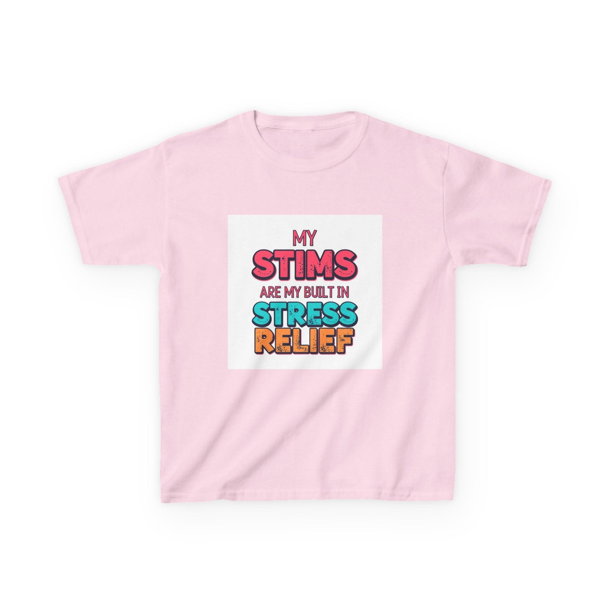 "My Stims Are My Built-In Stress Relief" - Kids Autism Awareness T-Shirt Printify