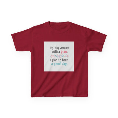 "My day works best with a plan. I plan to have a good day." - Kids Autism Awareness T-Shirt Printify