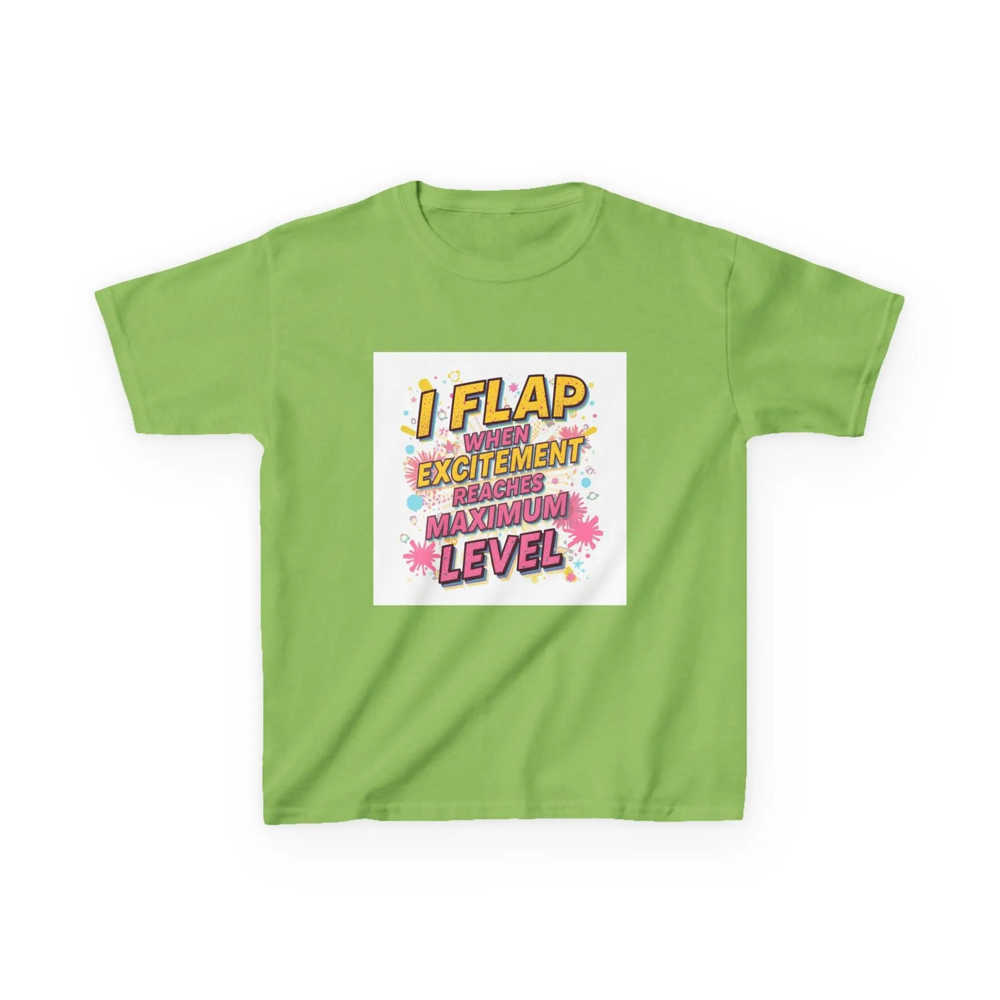 "I Flap When Excitement Reaches Maximum Level" - Kids Autism Awareness T-Shirt Printify