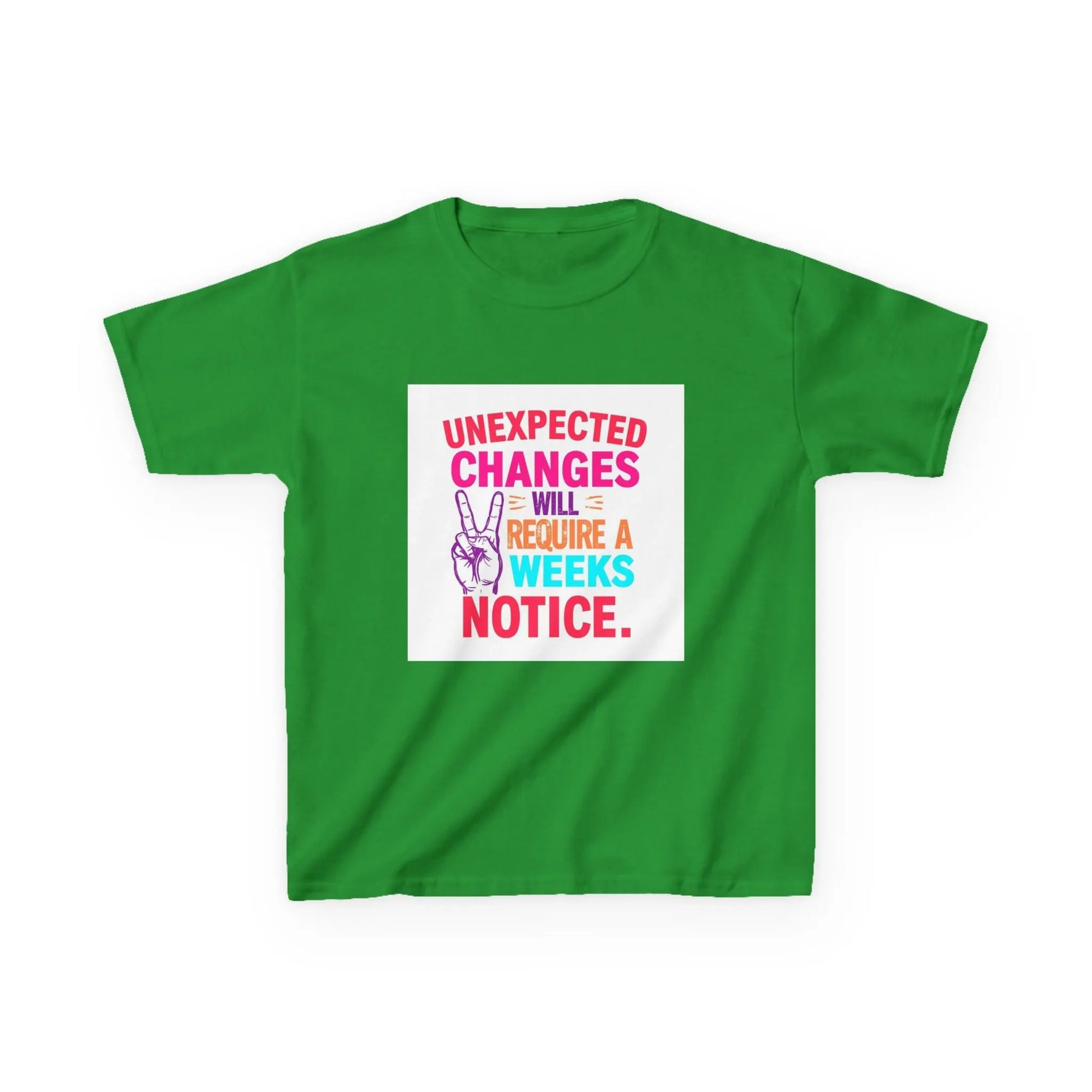 “Unexpected Changes Will Require A 2 Weeks Notice” - Kids Autism Awareness T-Shirt Printify