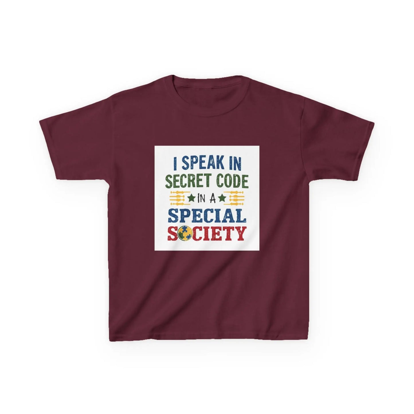 "I Speak in Secret Code" - Kids Autism Awareness T-Shirt Printify