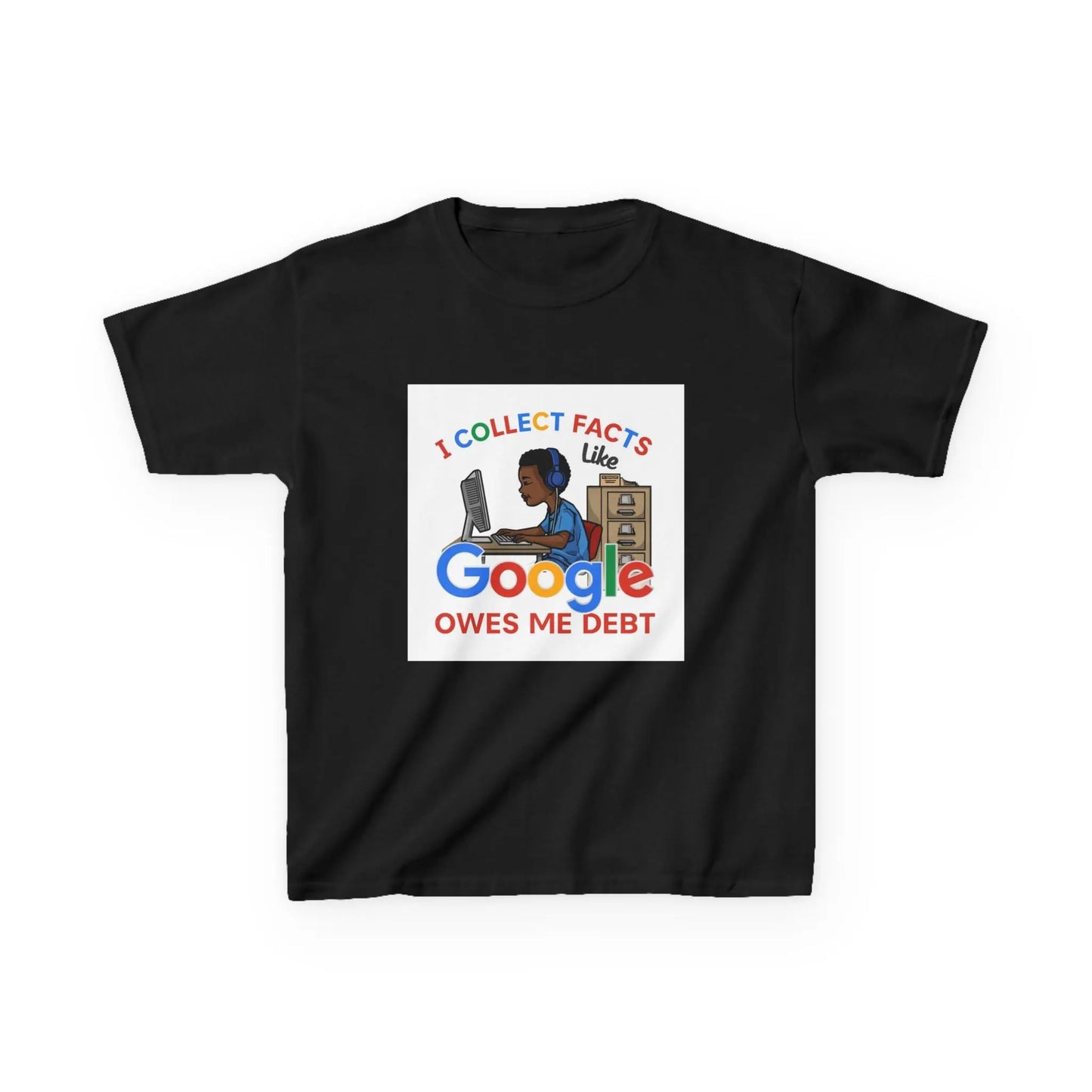 "I Collect Facts Like Google Owes Me Debt" - Kids Autism Awareness T-Shirt Printify