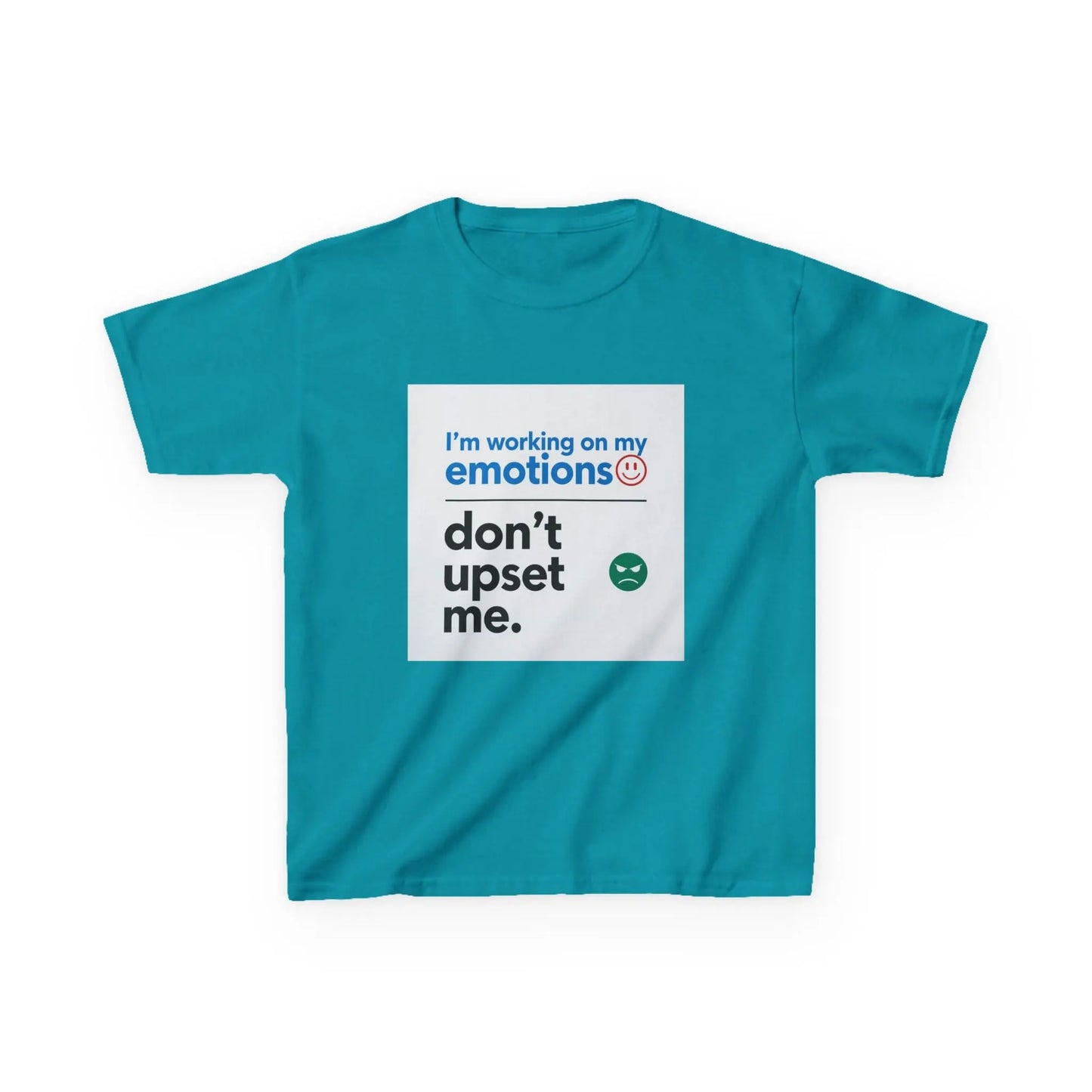 "I'm working on my emotions, don't upset me." - Kids Autism Awareness T-Shirt Printify