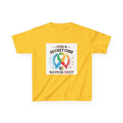 "I Speak in Secret Code in a Special Society" - Kids Autism Awareness T-Shirt Printify