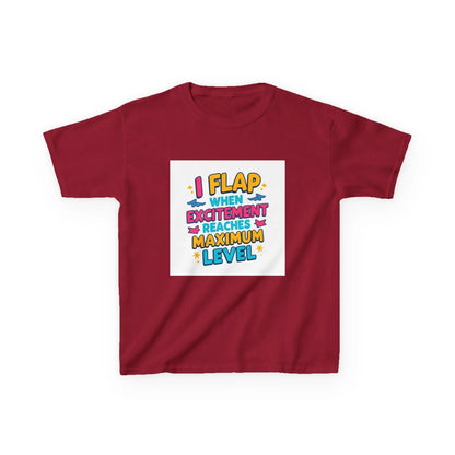 "I Flap When Excitement Reaches Maximum Level" - Kids Autism Awareness T-Shirt Printify