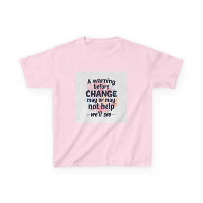 "A warning before CHANGE may or may not help — we'll see" - Kids Autism Awareness T-Shirt Printify