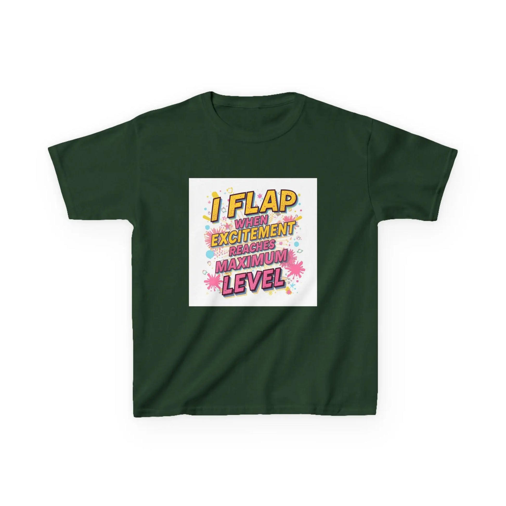 "I Flap When Excitement Reaches Maximum Level" - Kids Autism Awareness T-Shirt Printify