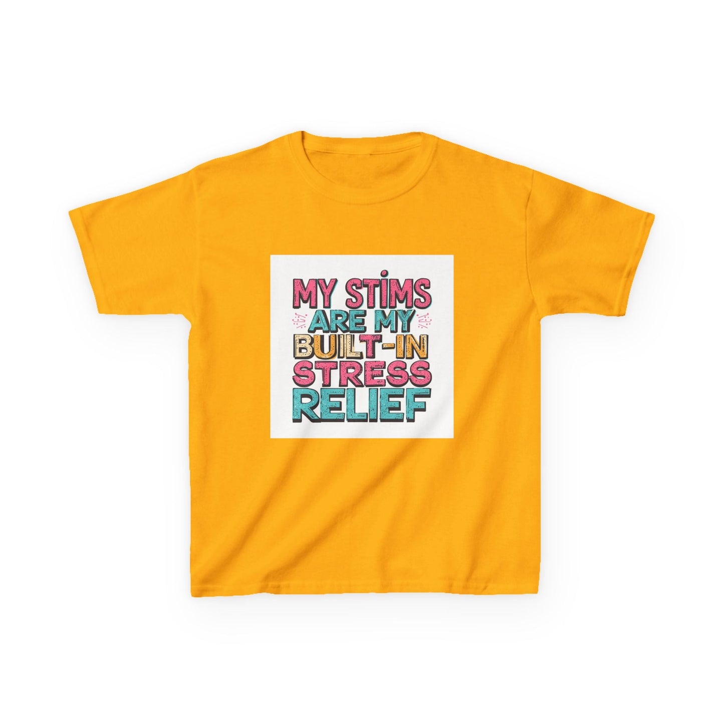 "My Stims Are My Built‑In Stress Relief" - Kids Autism Awareness T-Shirt Printify