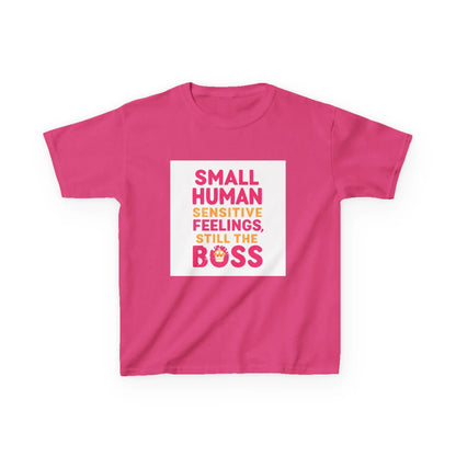 "Small Human Sensitive Feelings, Still the Boss" - Kids Autism Awareness T-Shirt Printify