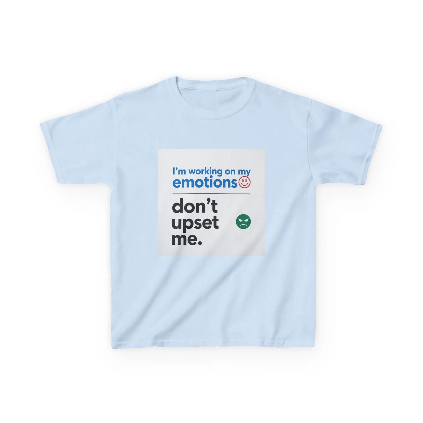 "I'm working on my emotions, don't upset me." - Kids Autism Awareness T-Shirt Printify