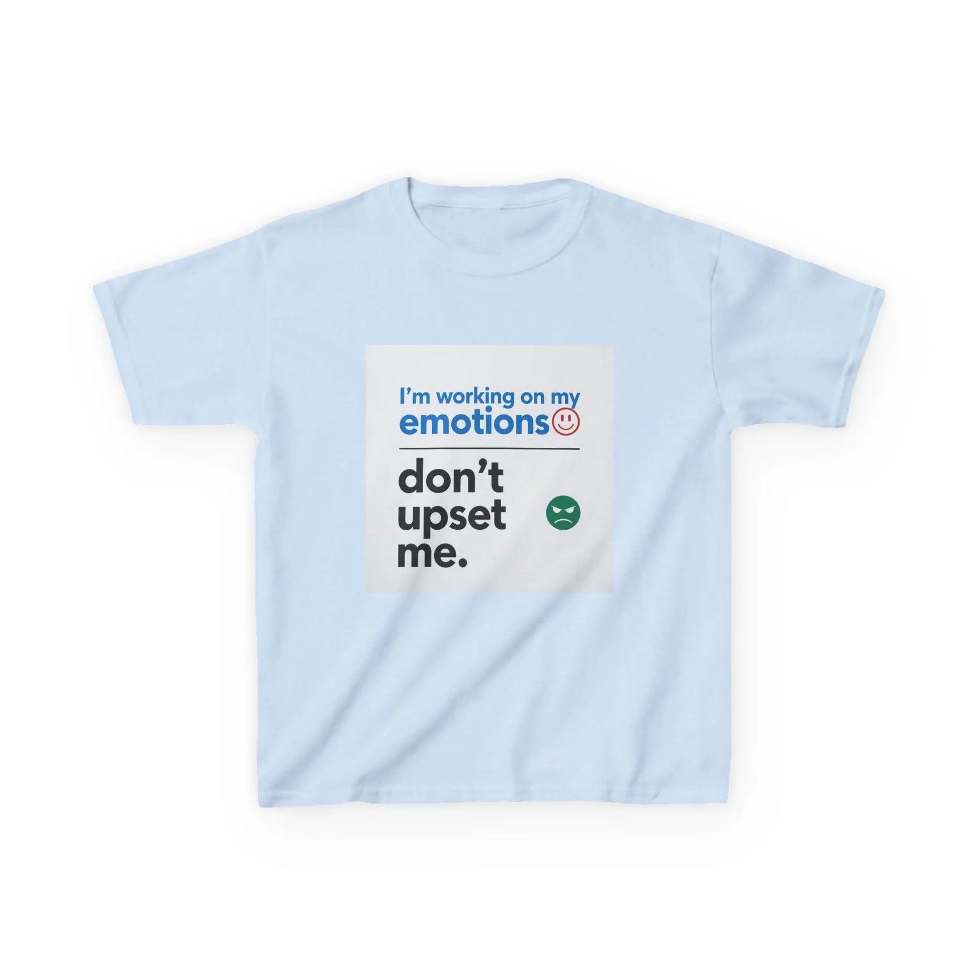 "I'm working on my emotions, don't upset me." - Kids Autism Awareness T-Shirt Printify